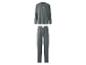 Dunkelgraues Herren-Pyjama-Set, bestehend aus einem Langarmshirt und einer Hose.