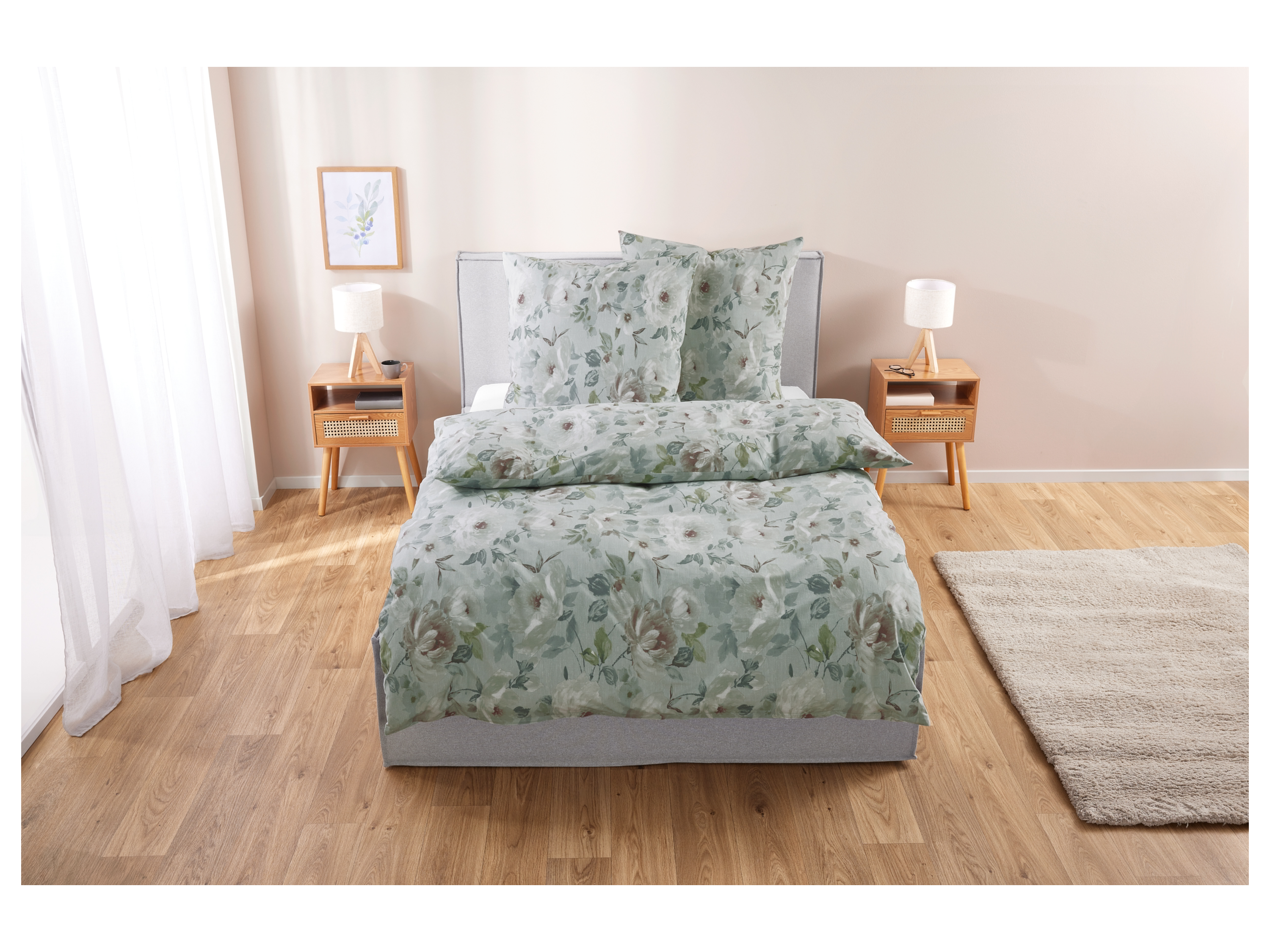 Thumbnail - LIVARNO home Edel-Renforcé-Bettwäsche, 200 x 220 cm (wasserfarben)