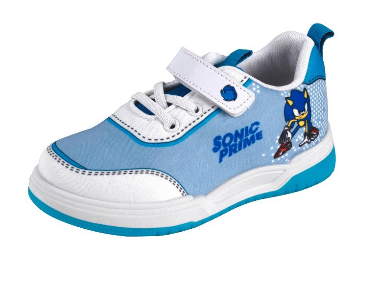 Sonic Prime Kinderschuhe, weiß und blau.