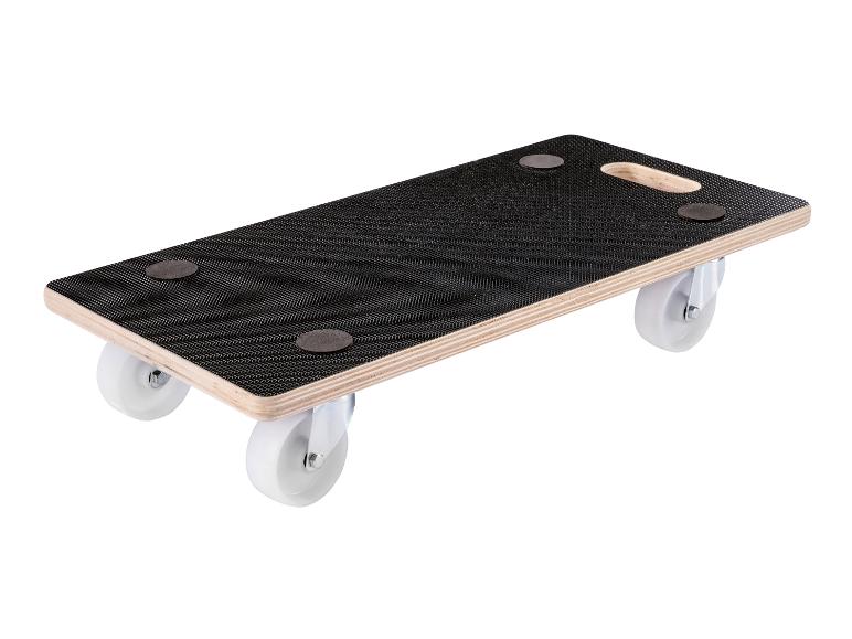 Rollbrett mit vier Rollen und rutschfester Oberfläche.