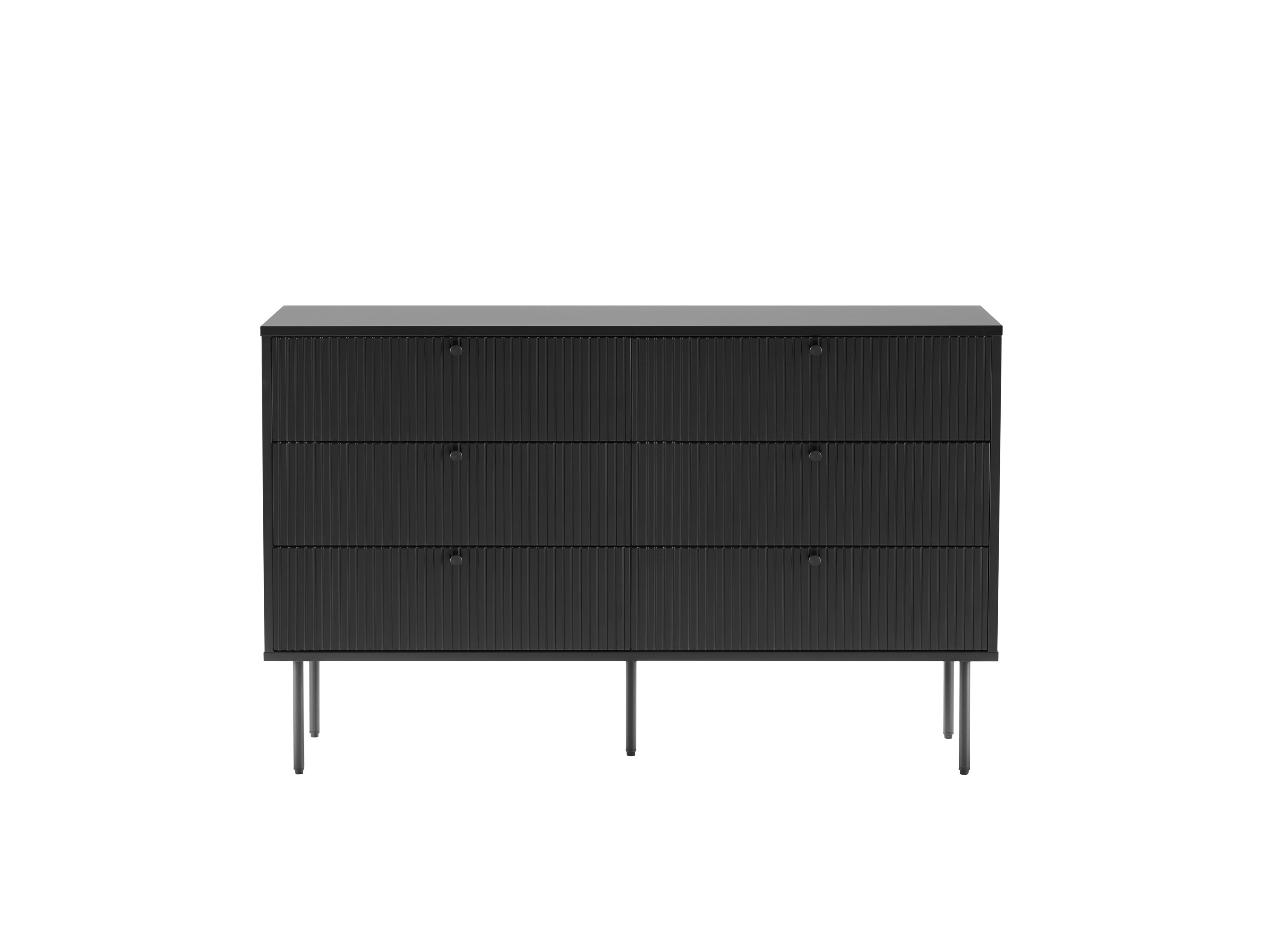 HJH LIVING Kommode KARBY 4 Schubladen Schwarz