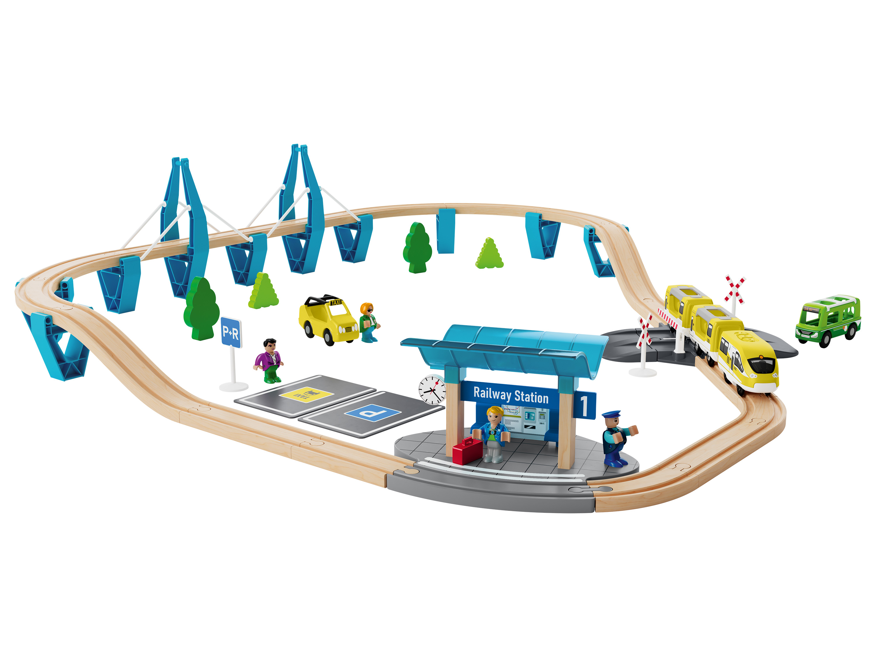Playtive Holz Eisenbahnset L (Passagier Zug) | 04055334992503