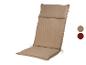 Beige Gartenstuhlkissen mit Rückenlehne und Sitzfläche.