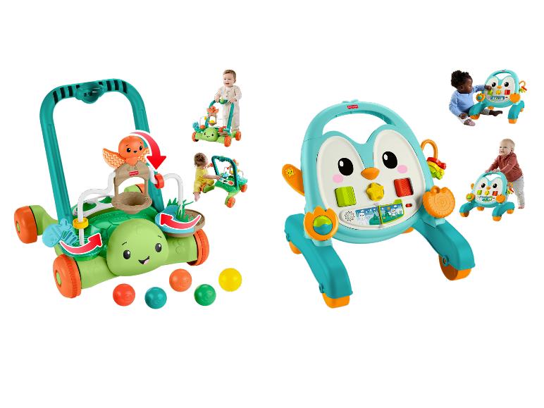 FISHER-PRICE Lauflernhilfe in zwei verschiedenen Designs mit Spielelementen.