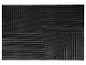 Schwarze rechteckige Matte mit einem geometrischen Muster aus horizontalen und gekrümmten Linien.