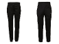 Schwarze Herren-Sporthose mit Reißverschlüssen und reflektierendem Logo.