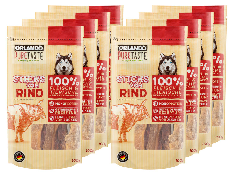Gehe zu Vollbildansicht: ORLANDO Pure Taste Hundesnack Premium Kopfhautsticks, 8 x 100 g - Bild 1