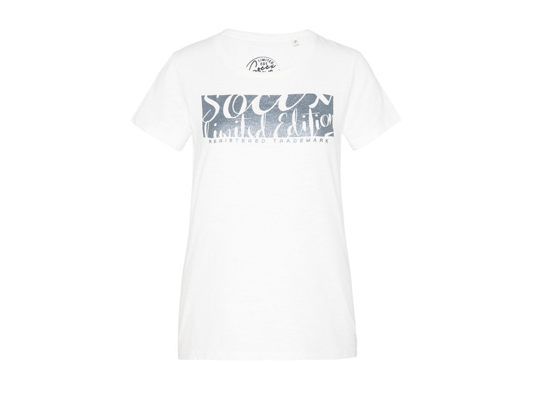 Gehe zu Vollbildansicht: Soccx Damen T-Shirt mit Glitterdruck - Bild 4