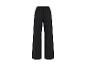 Schwarze weite Hose mit elastischem Bund.