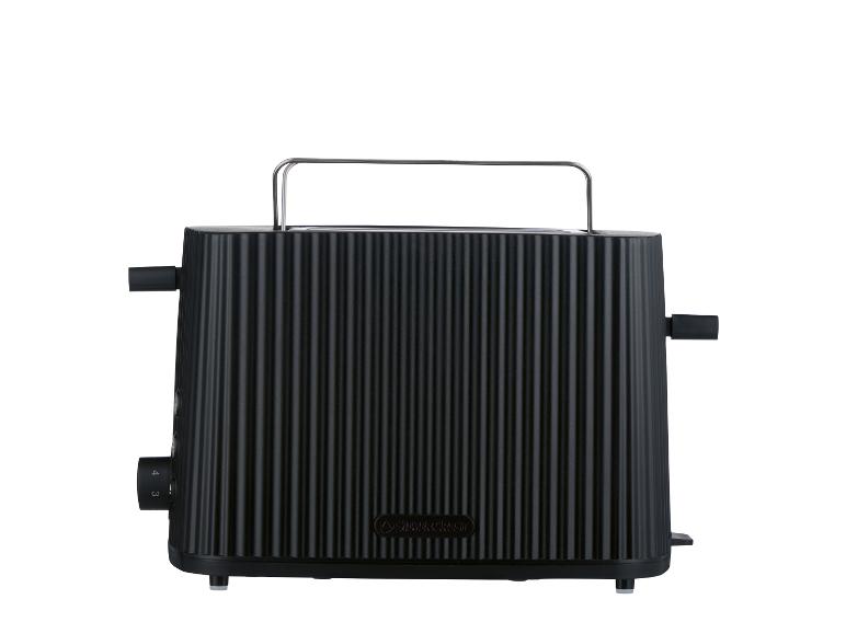 Schwarzer SilverCrest Toaster mit geriffeltem Design und Hebel