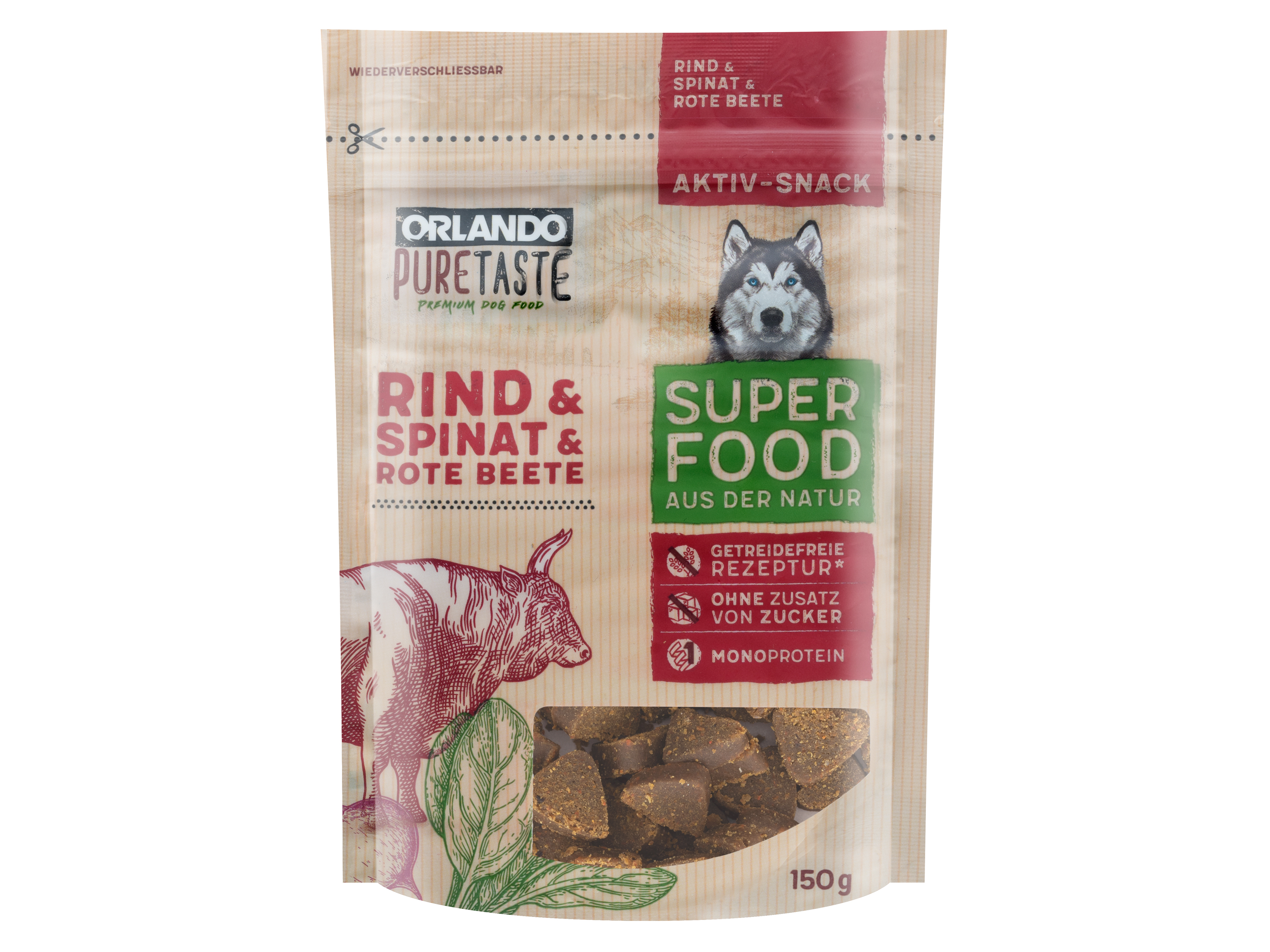 ORLANDO Getreidefreie Hundesnacks Rind mit Superfood