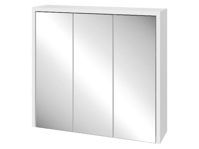 Weißer Badezimmerschrank mit drei Spiegeltüren