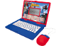 Rot-blauer Kinderlaptop im Superhelden-Design mit Maus.