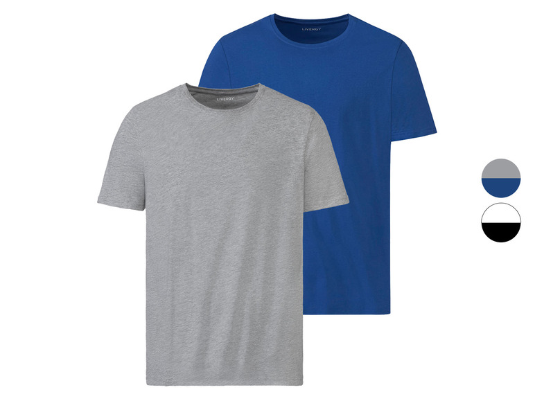 Gehe zu Vollbildansicht: LIVERGY Herren T-Shirt, 2 Stück, körpernah geschnitten, mit Baumwolle - Bild 1