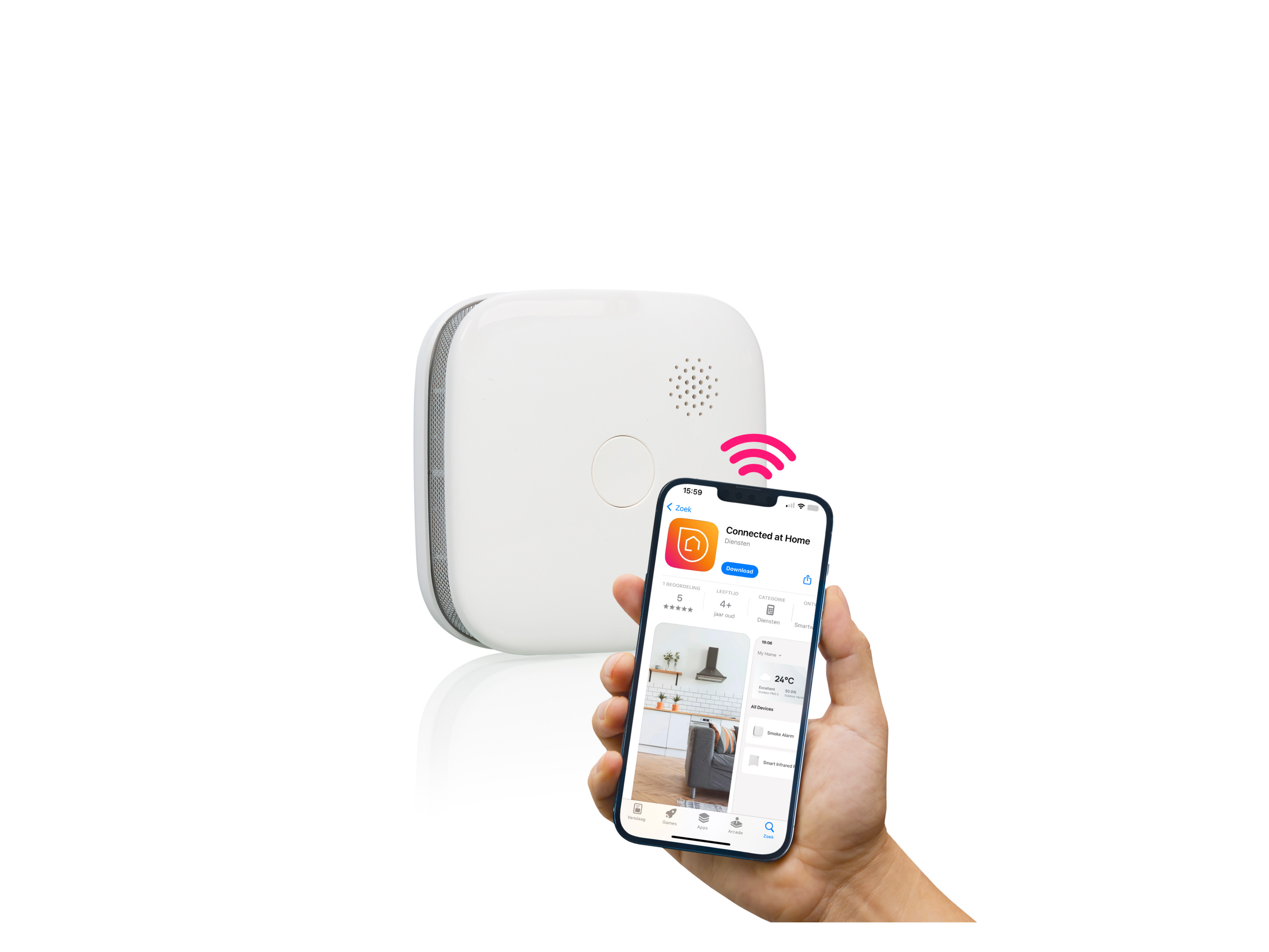SMARTWARES WLAN-Rauchmelder »FSM-12601«, mit App-Benachrichtigung – Bild 4 von 4