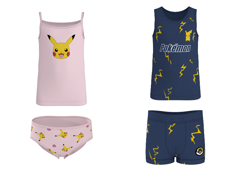 LUPILU® Kinder-Unterwäsche-Set Pokémon mit Pikachu-Motiv