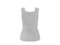 Hellgraues geripptes Tanktop mit eckigem Ausschnitt auf weißem Hintergrund.