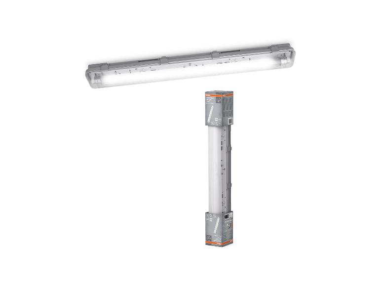 LED-Wannenleuchte und ihre Verpackung, mit kaltem Licht und IP65-Schutzart