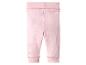 Rosa Baby-Leggings mit breitem, geripptem Bund und gerippten Bündchen