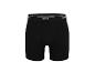 Schwarze Herren-Boxershorts mit weißem Bund und Schriftzug.