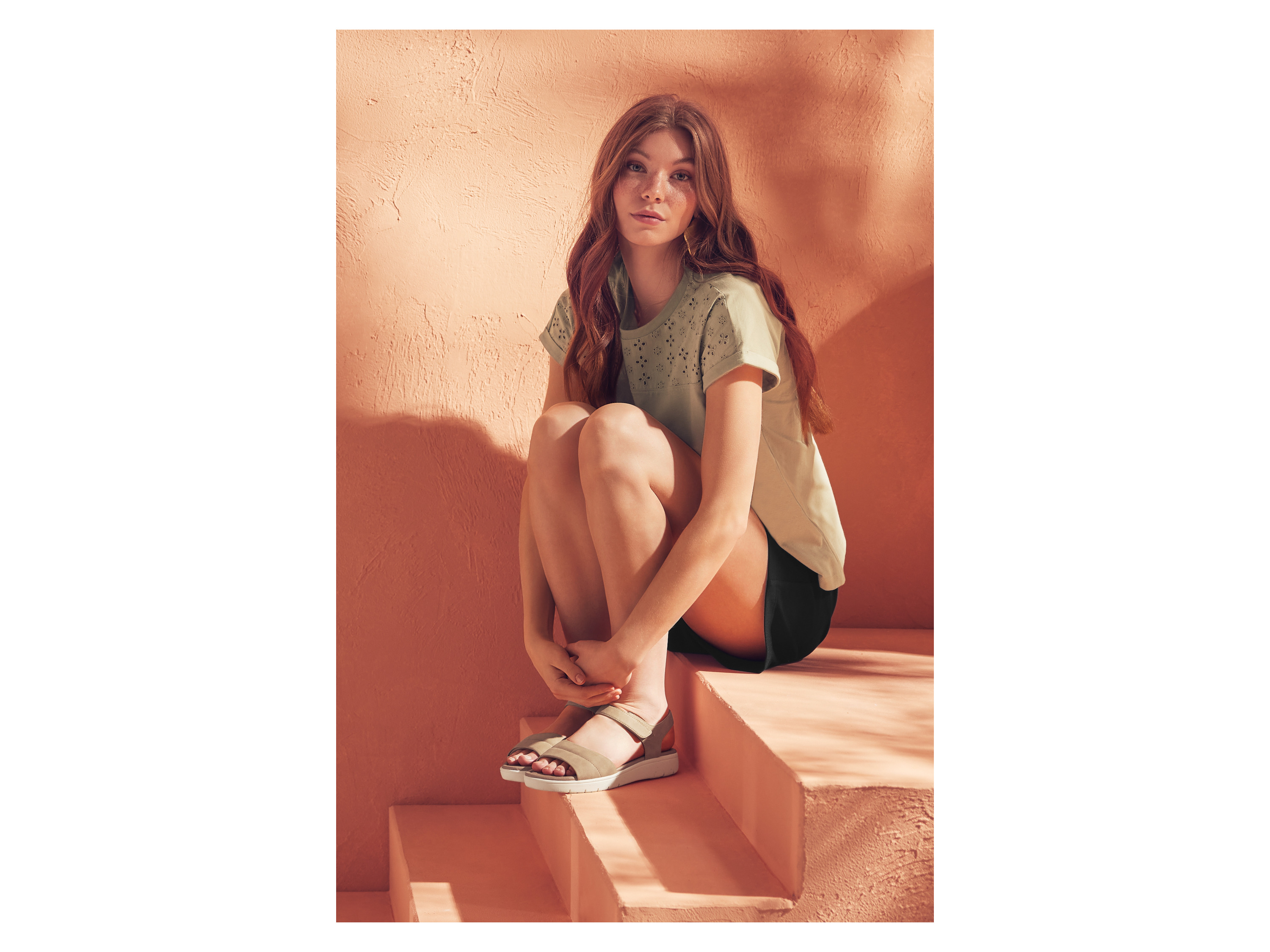 Thumbnail - esmara® Damen T-Shirt, leger geschnitten (khaki, L(44/46))