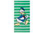 Ein Strandtuch mit einem Bild von Donald Duck in einem blauen Outfit.