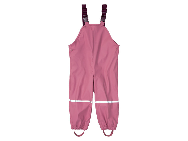 Rosa Regenhose mit Trägern für Kinder.