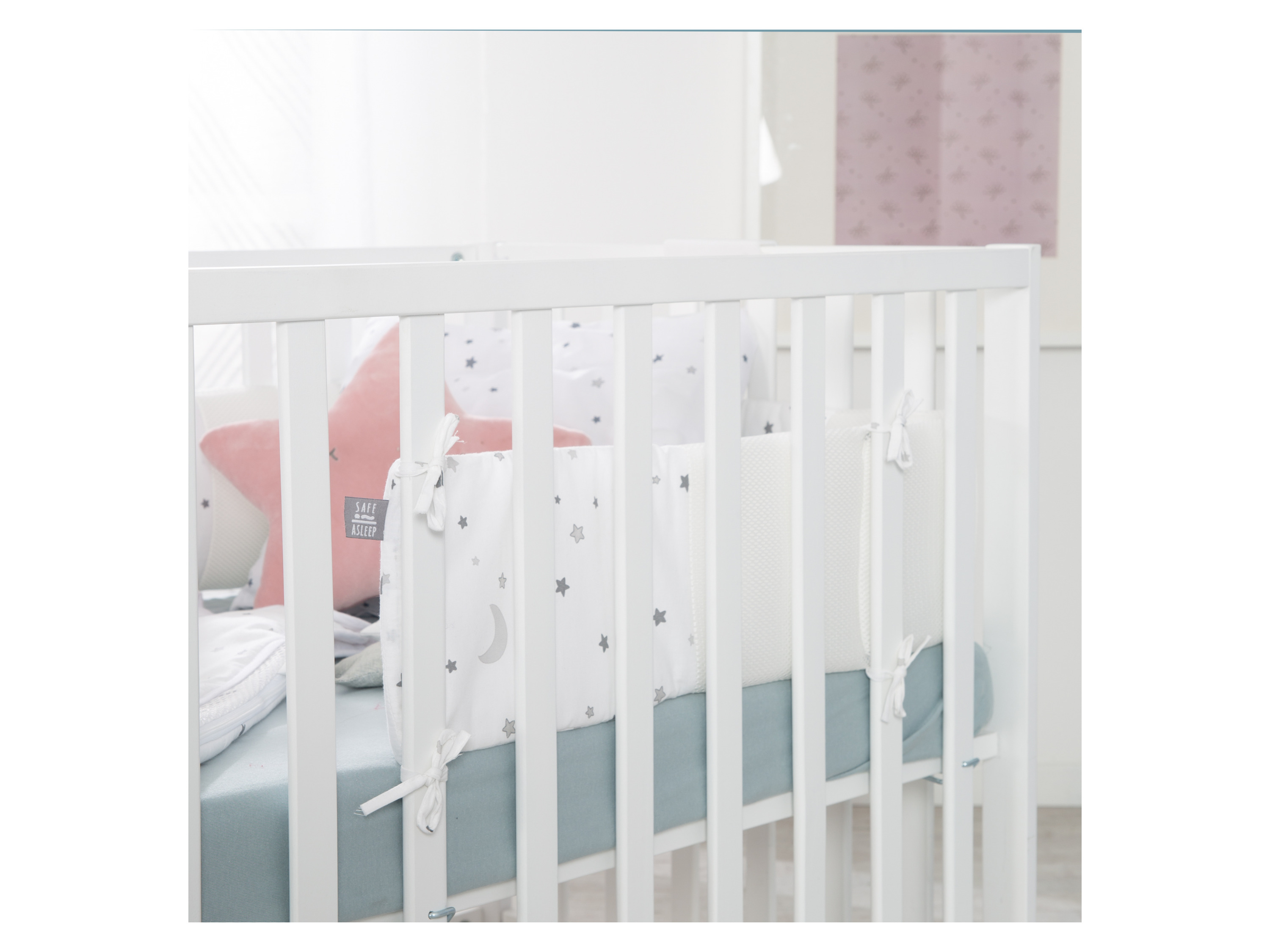 Roba Nestchen Easy Air 'safe asleep' Sternenzauber grau safe asleep® – Bild 4 von 4