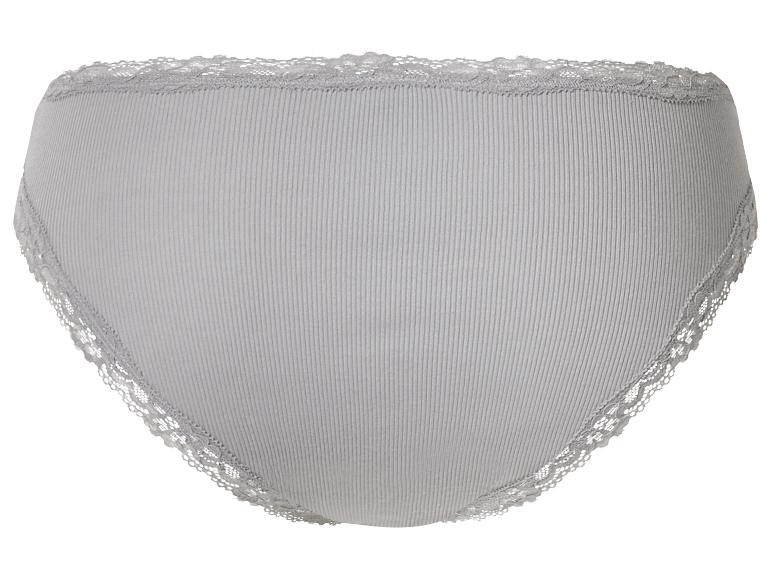 Grauer Damen-Slip mit Spitzenbesatz