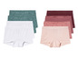 Ein Set mit weißen, grünen und rosa Unterhosen.