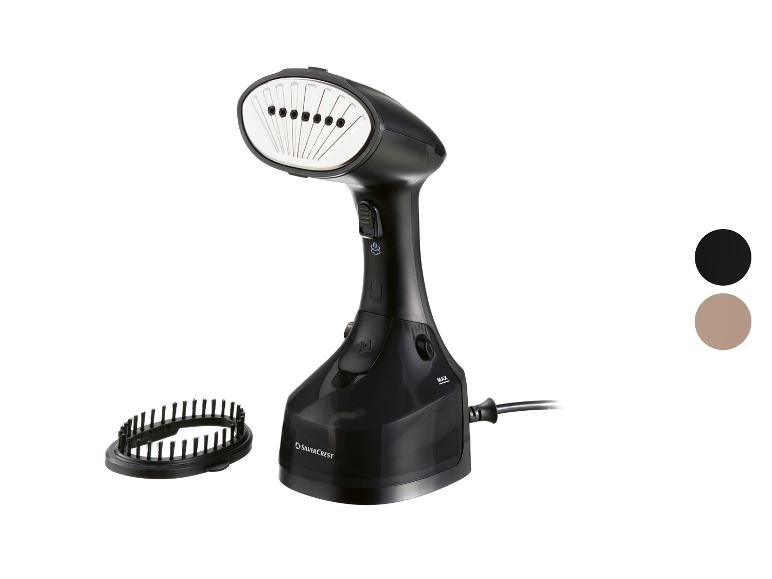 SilverCrest Handdampfglätter, schwarz, mit abnehmbarer Bürste.