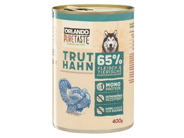 Gehe zu Vollbildansicht: ORLANDO Pure Taste Hundevollnahrung Truthahn, 12 x 400 g - Bild 2