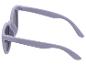 Lila Sonnenbrille mit grauen Gläsern, von oben gesehen.