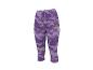 Lila Sport-Capri-Leggings mit abstraktem Muster und Kordelzug.