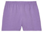 Lilafarbene, elastische Damen Shorts.