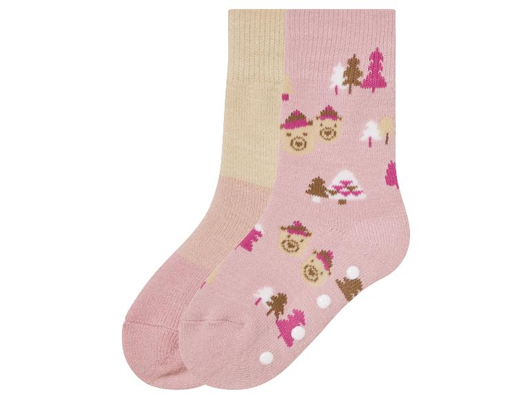 Rosa Baby-Socken mit Bären und Bäumen