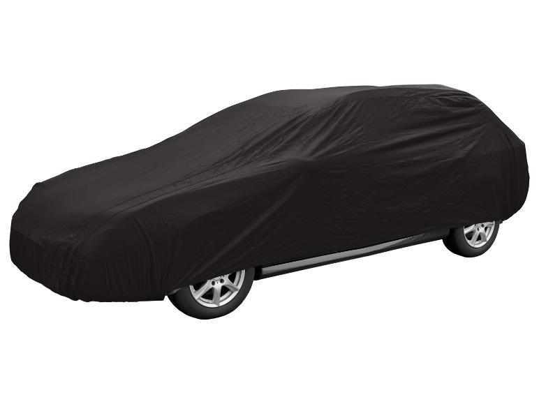 Schwarze Autoabdeckung auf weißem Hintergrund.