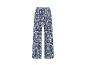 Weite Damenhose mit blau-weißem geometrischem Muster