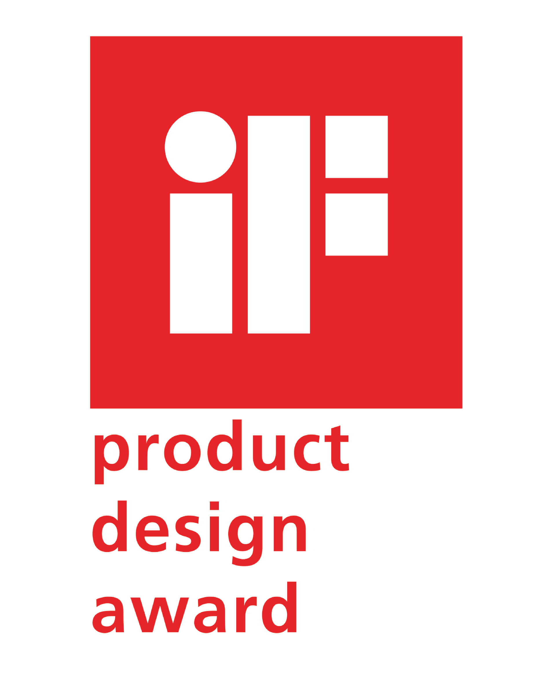 Produktdesign-Preissiegel mit dem Text „product design award“.