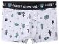 Weiße Kinderboxershorts mit Waldmotiv und dem Schriftzug „FOREST ADVENTURES“