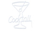 Ein weißes Neon-Cocktailglas mit der Aufschrift 'Cocktail'.