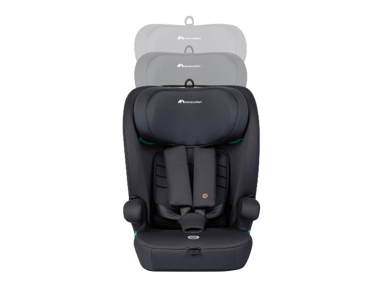 Schwarzer Kindersitz mit verstellbarer Kopfstütze