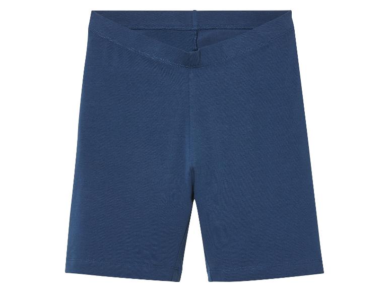 Marineblaue Jersey-Shorts.