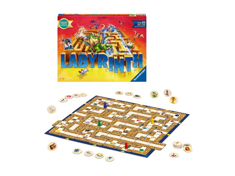 Ravensburger Labyrinth Brettspiel mit Schachtel und Spielbrett mit Spielsteinen