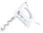 Ein weißer Bosch CleverMixx Handmixer mit zwei Rührbesen.