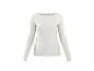 Weißes Damen-Langarmshirt mit U-Boot-Ausschnitt