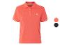 Damen-Poloshirt, Farben Koralle und Schwarz.