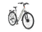 TELEFUNKEN RC670 28-Zoll City E-Bike, weiß mit orangefarbenen Akzenten.