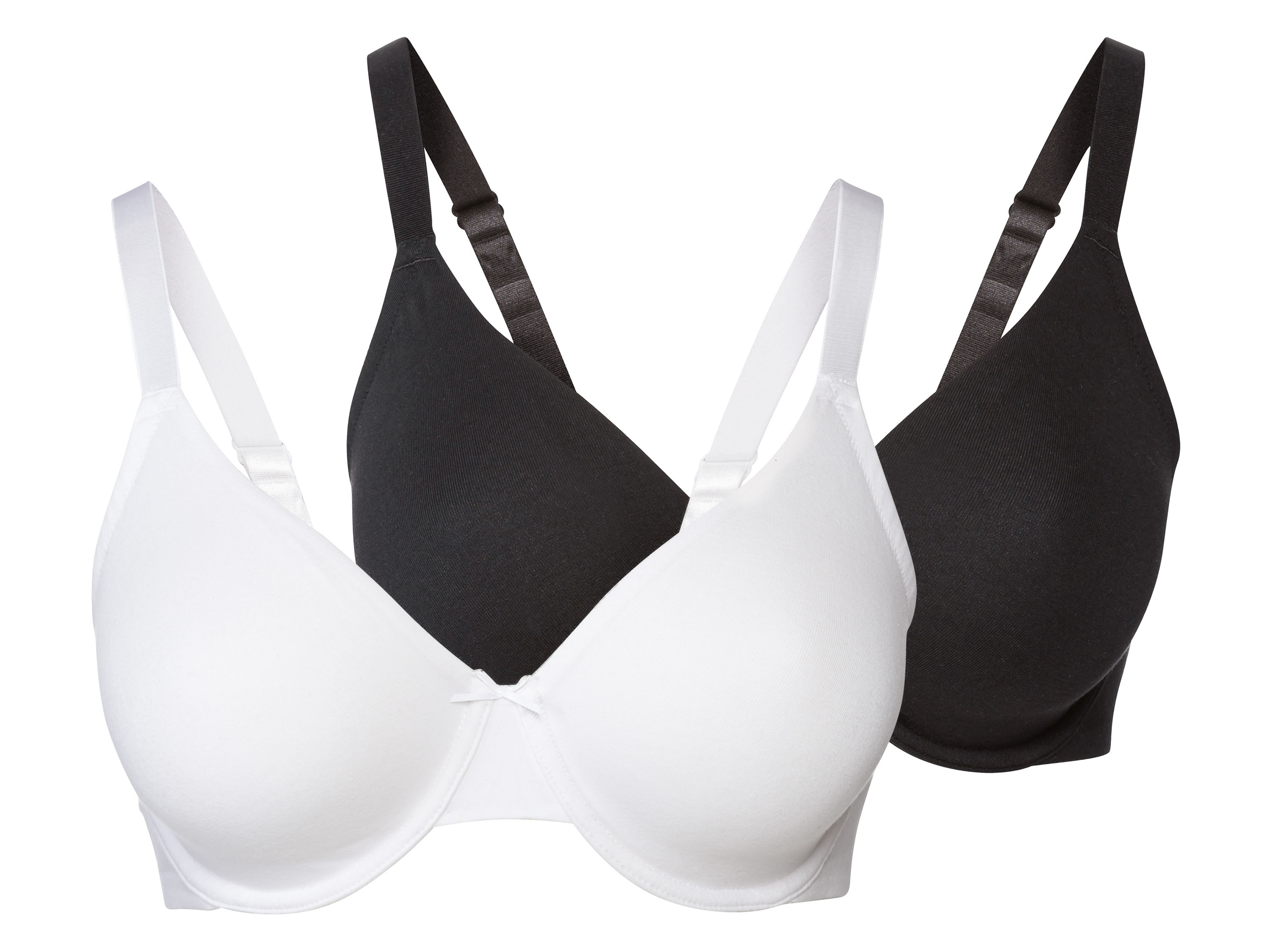 esmara® Damen Bügel BH gemouldet, 2 Stück (Schwarz/weiß, 90E) | 04334036088098