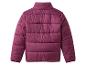 Violette Daunenjacke von hinten.